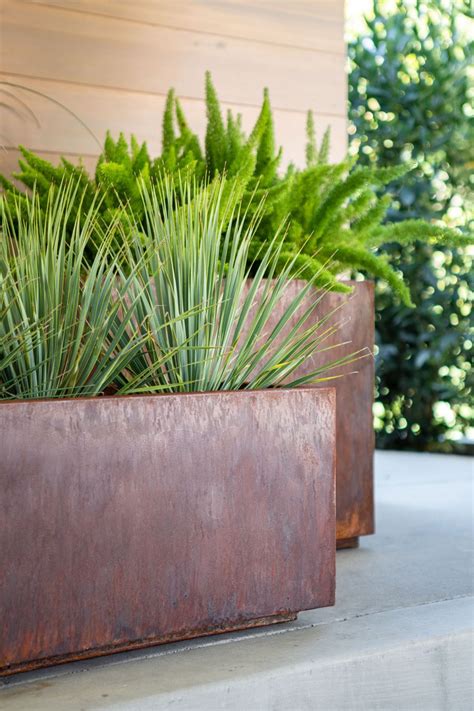 corten steel planter series 